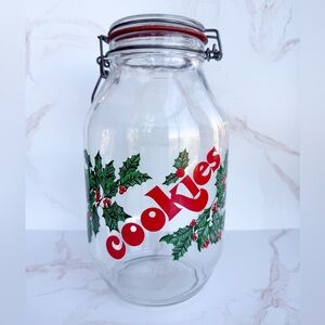 Vintage 1980s 3 Liter Funky Font “Cookies” Glass Canister